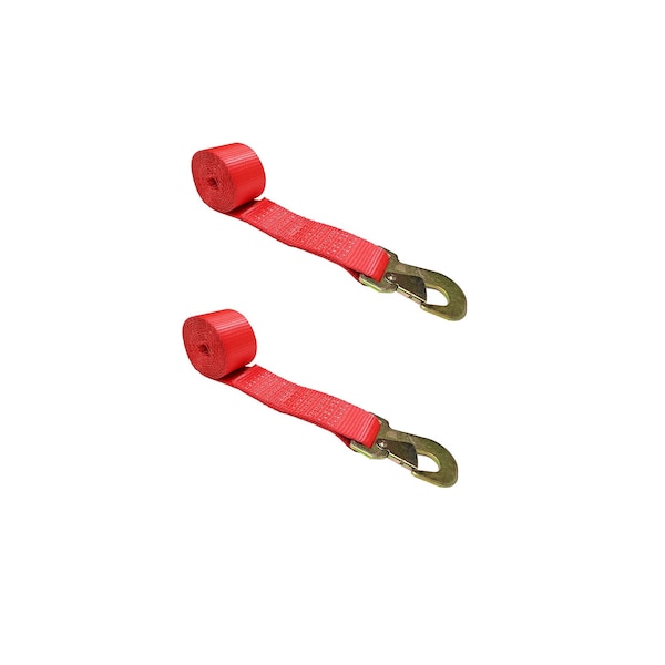 2" x 10' Lasso Strap w/ O Ring Auto Tie Down Wheel Lift Tow Truck Trailer, 2PK